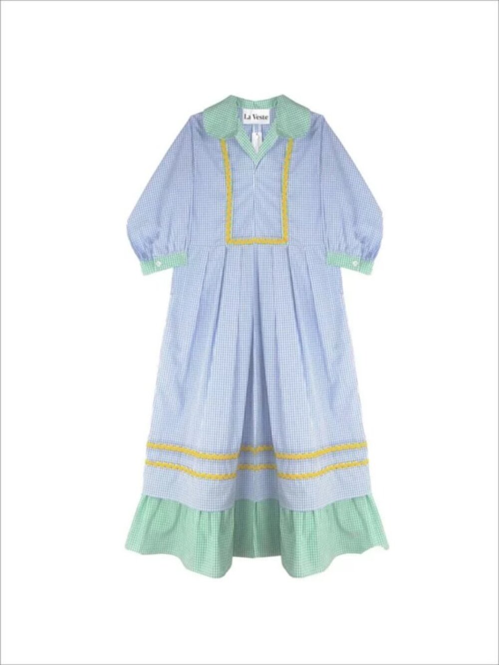 La Veste Farmer Midi Dress Gingham Small